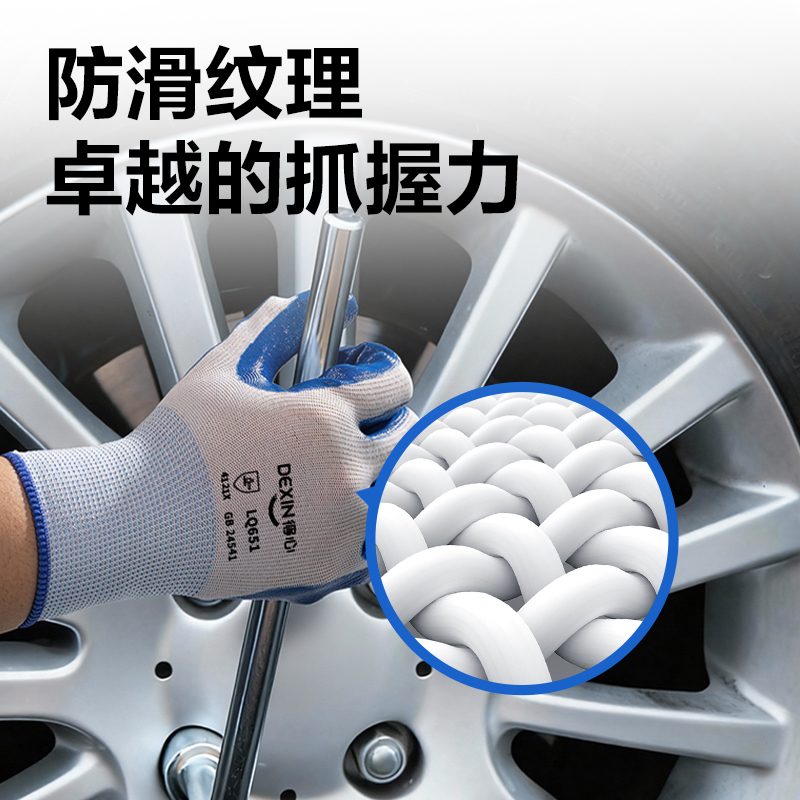 得力得心LQ651丁腈手套(白)(12雙/425g/袋)(22.5*10cm)