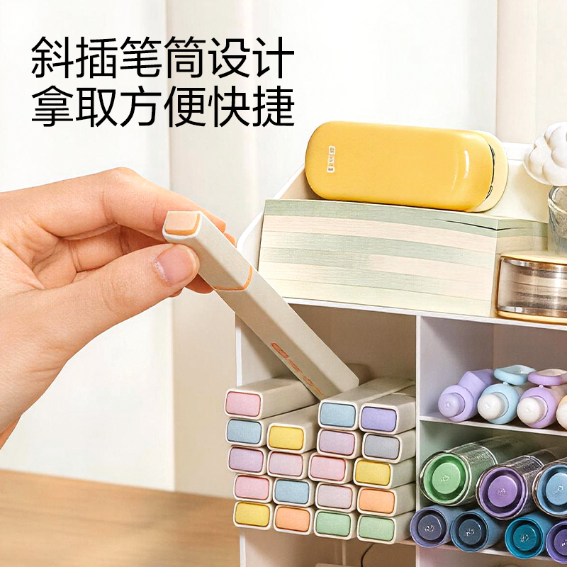 得力PK204自律旋轉(zhuǎn)筆筒(計(jì)時(shí)器款)(白)(個(gè))
