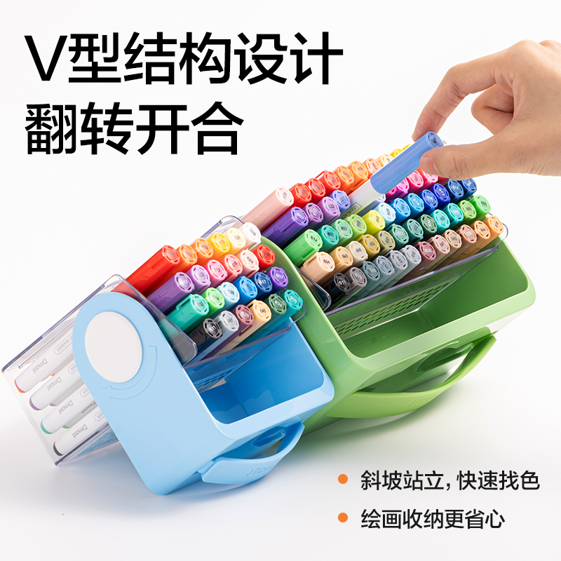 dmast丹途RM6-24PET盒直液式軟繪丙烯馬克筆（混）（24色/盒）