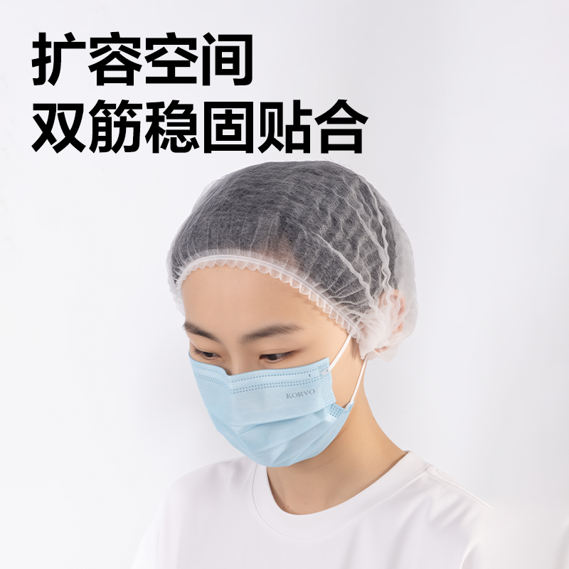 得力LQ657無紡布發帽(藍)(250g/100只/包)(16cm)