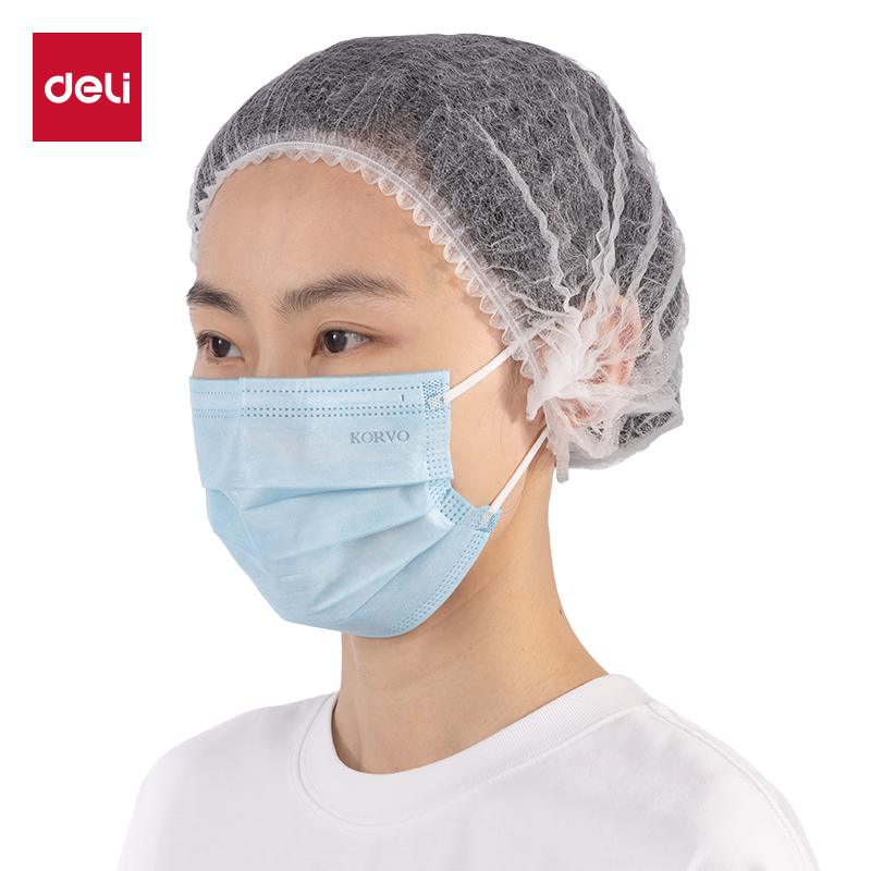 得力LQ657無紡布發帽(白)(250g/100只)(16cm)