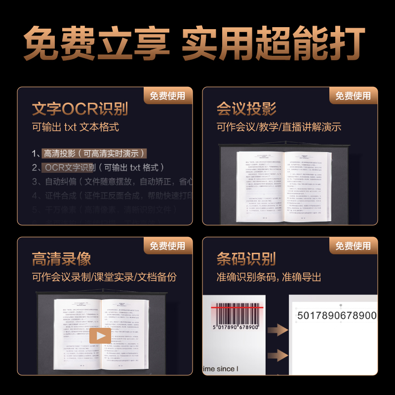 得力GK801高拍儀A4軟墊(黑色)(臺)
