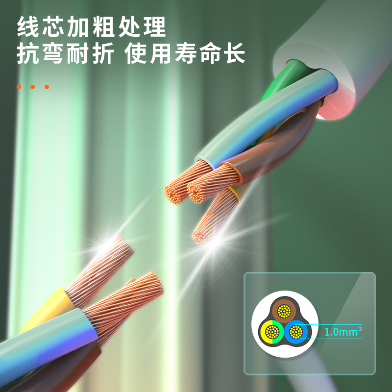 得力LU3821(3.2)插座_2+1_3.2米_PE袋(白)(個)