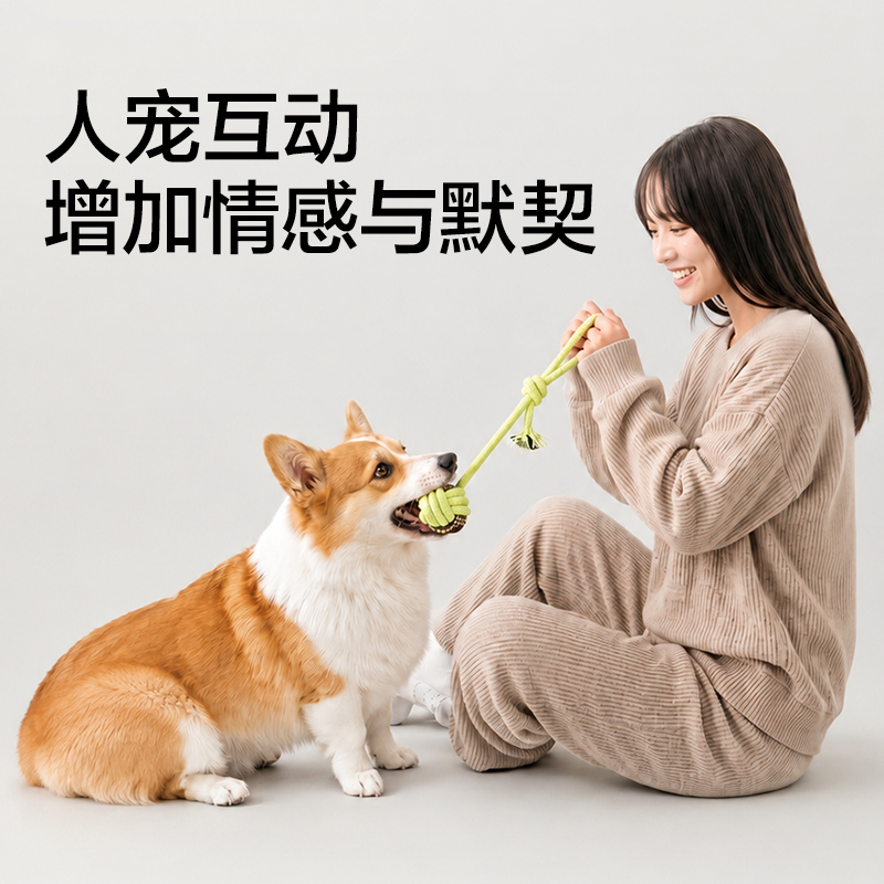 得力Bembam_BM801_耐咬解悶繩結玩具5件套(混)(包)