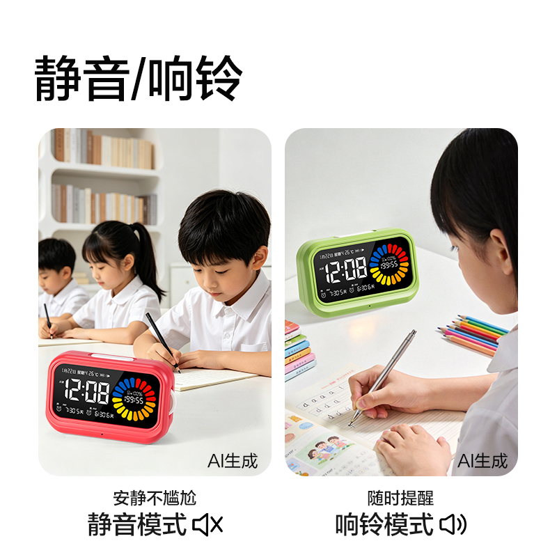 得力LE130時鐘-鬧鐘(深綠)(只)