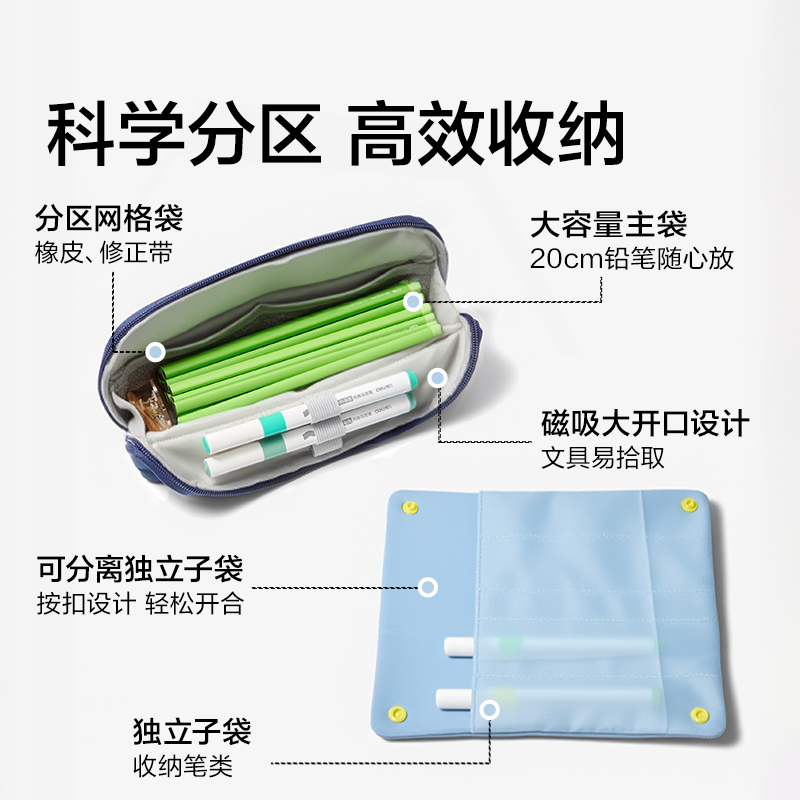 紐賽NS1310子母式大容量筆袋(湖水藍)(個)