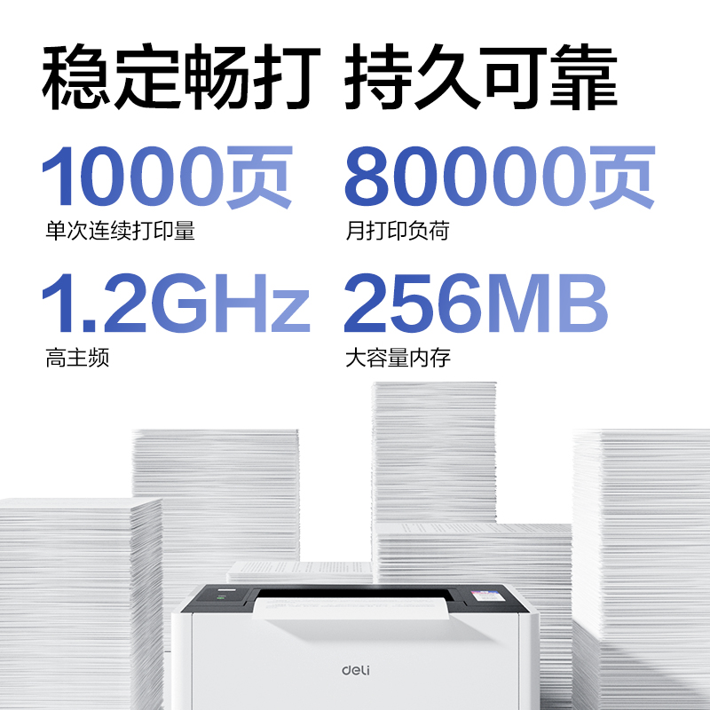 得力P3176DNW黑白激光打印機(jī)(白色)(臺)