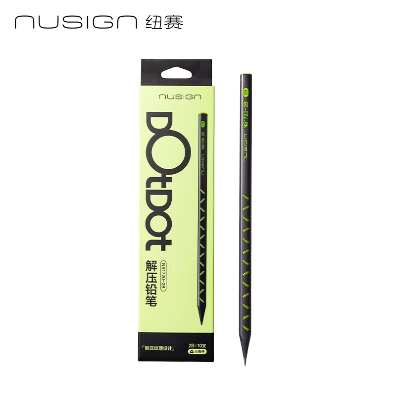紐賽NS1720-2B解壓三角桿黑木紐賽鉛筆2B(綠)(10支/盒)