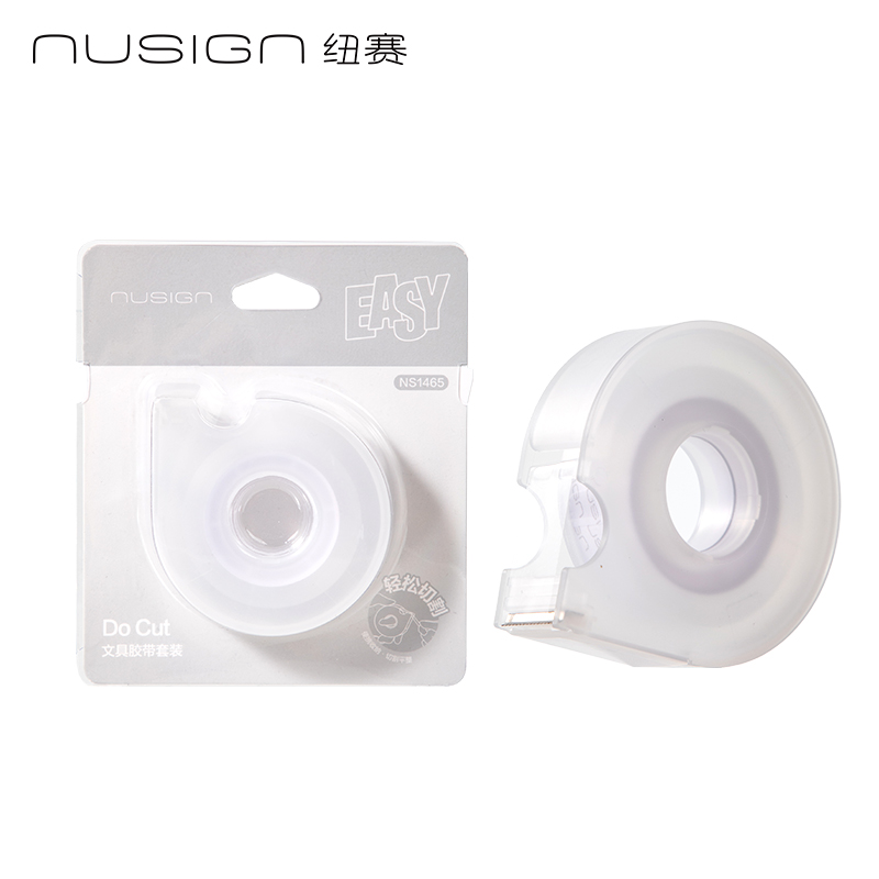 紐賽NS1465文具膠帶12mm*20y*38um白色切割器(透明)(1卷/卡)