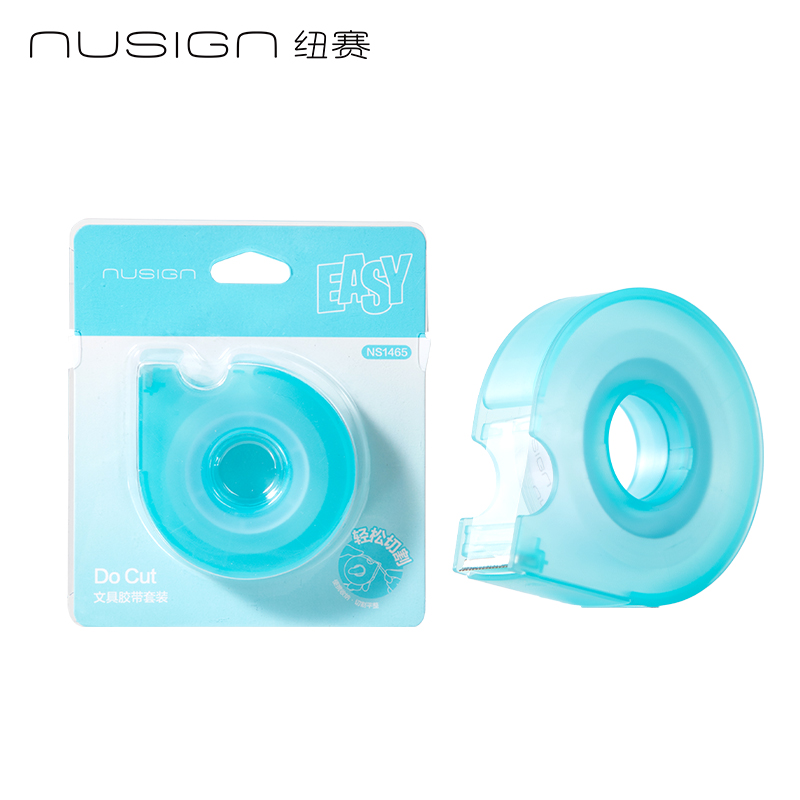 紐賽NS1465文具膠帶12mm*20y*38um藍(lán)色切割器(透明)(1卷/卡)