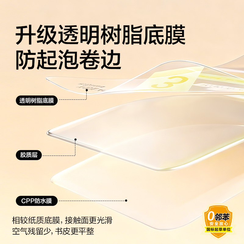 得力VM434-A4真透明分段貼包書膜10張(混)(包)
