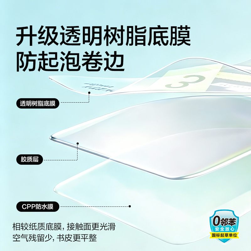 得力VM433-A4真透明分段貼包書膜10張(混)(包)